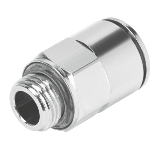 Priamy, nástrčný prípoj na rúrku, BSPP vonkajší závit, mosadz, FESTO